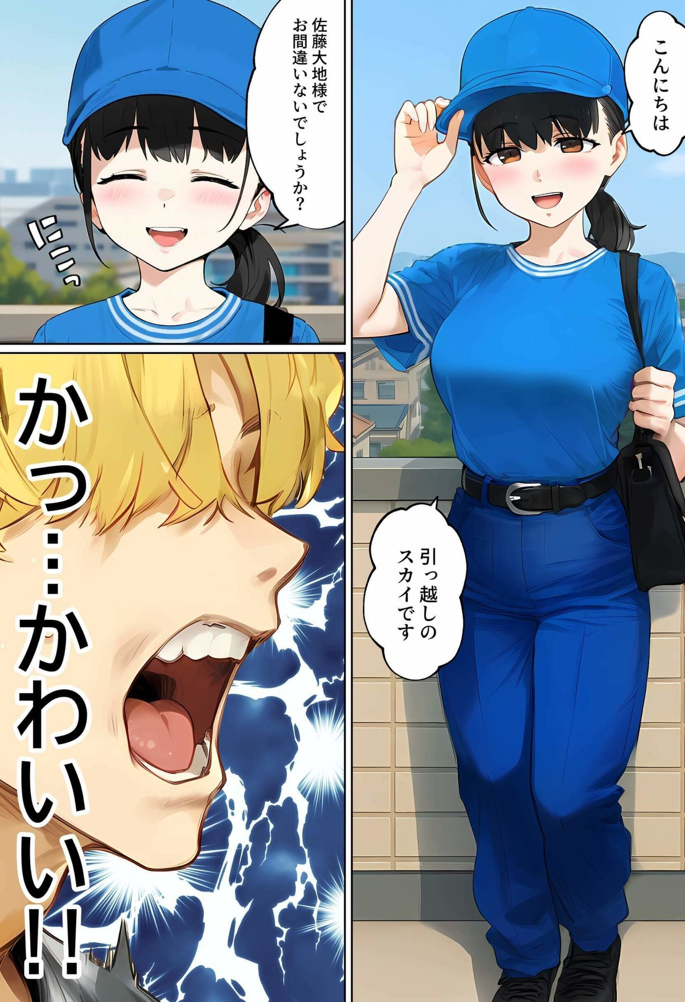 【実話】引っ越し見積もり中、新人ちゃん（22）のバキバキスマホにマチアプ通知！ヤリモク男子から「俺が」守らなきゃwww-サンプル画像5