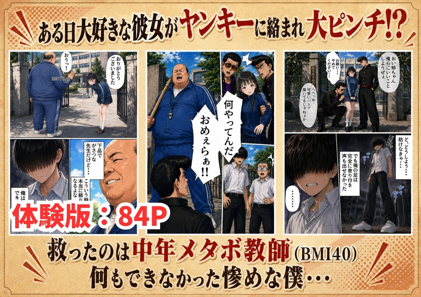 【昭和編】想いを寄せていたクラスメイトが中年メタボ教師（BMI40）と肉体関係だった件-サンプル画像3