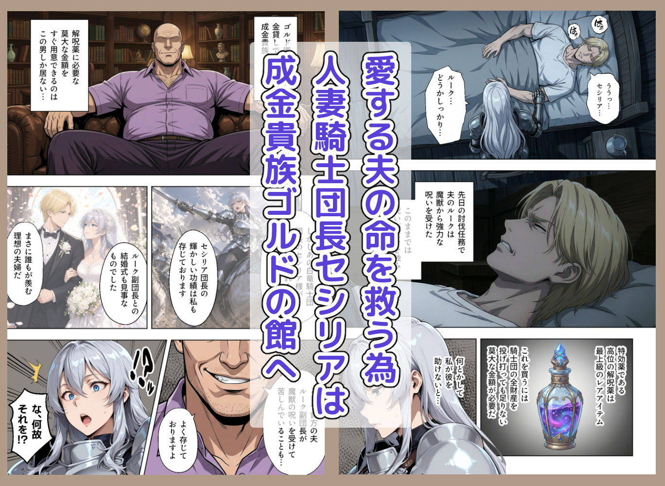 絶対服従契約〜気高き人妻騎士団長が成金おっさん貴族に性教育されてメス堕ちする話-サンプル画像1