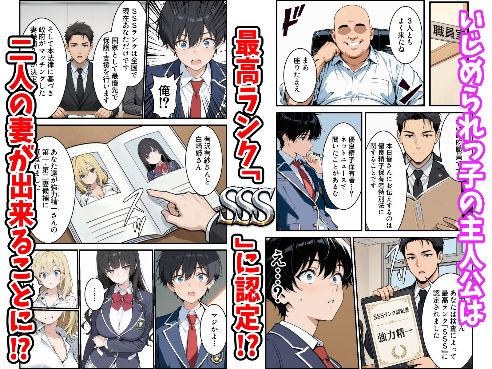 陰キャの俺がSSSランク優良精子保有者に選ばれたのでハーレム王になる話 〜いじめられっ子逆転劇〜-サンプル画像2