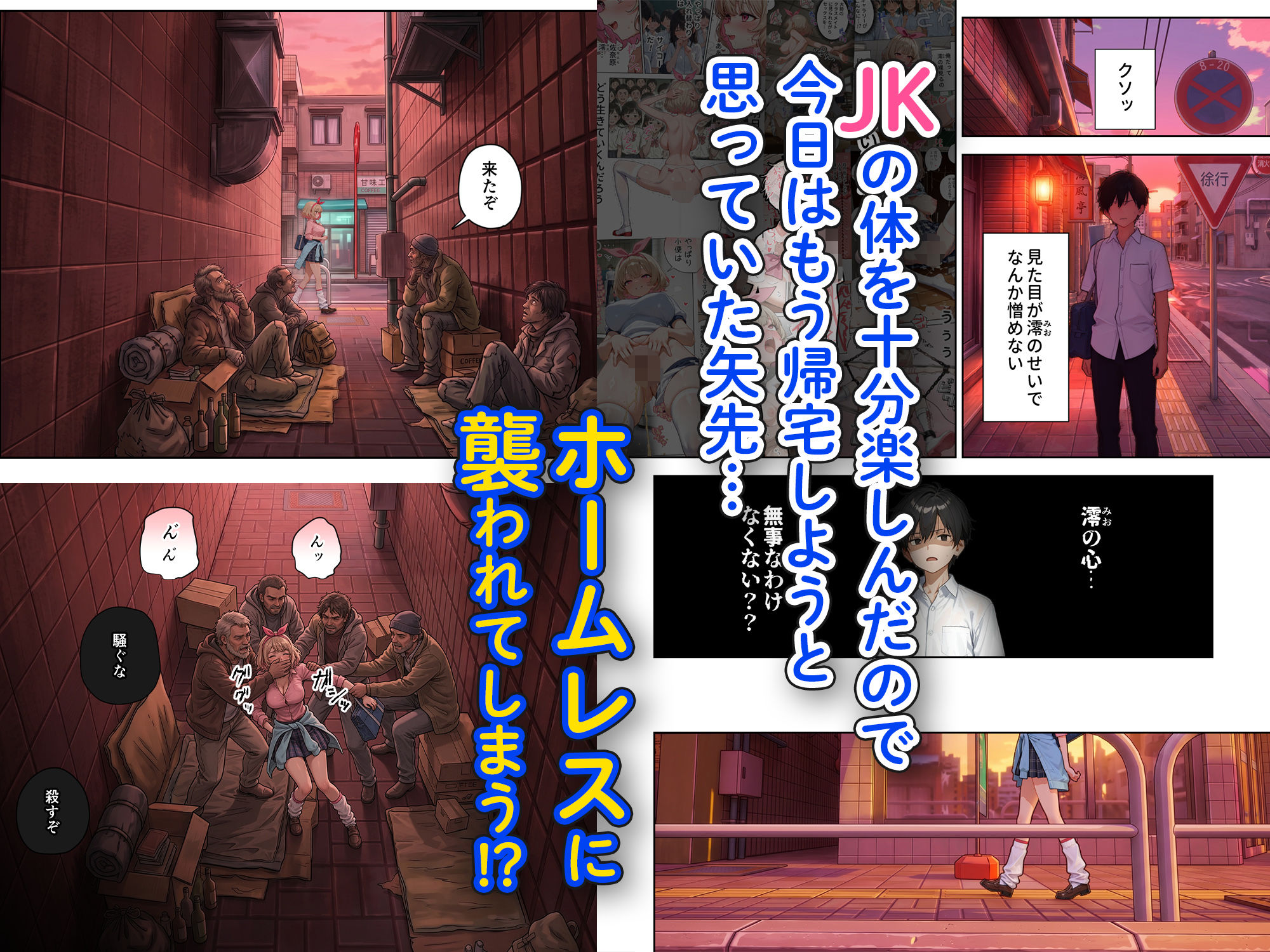 キモおじ⇔JK入れ替わり【4】ホームレス輪●地獄-サンプル画像3