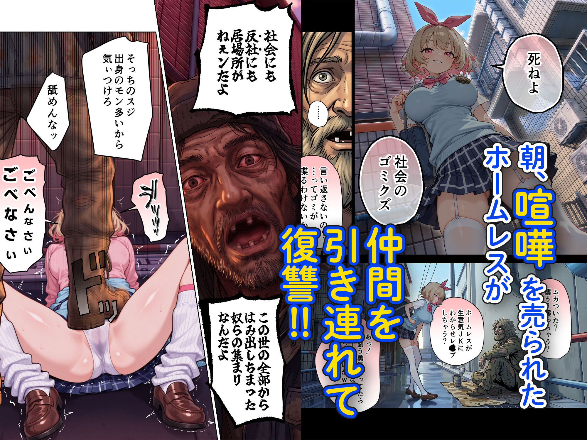 キモおじ⇔JK入れ替わり【4】ホームレス輪●地獄-サンプル画像4