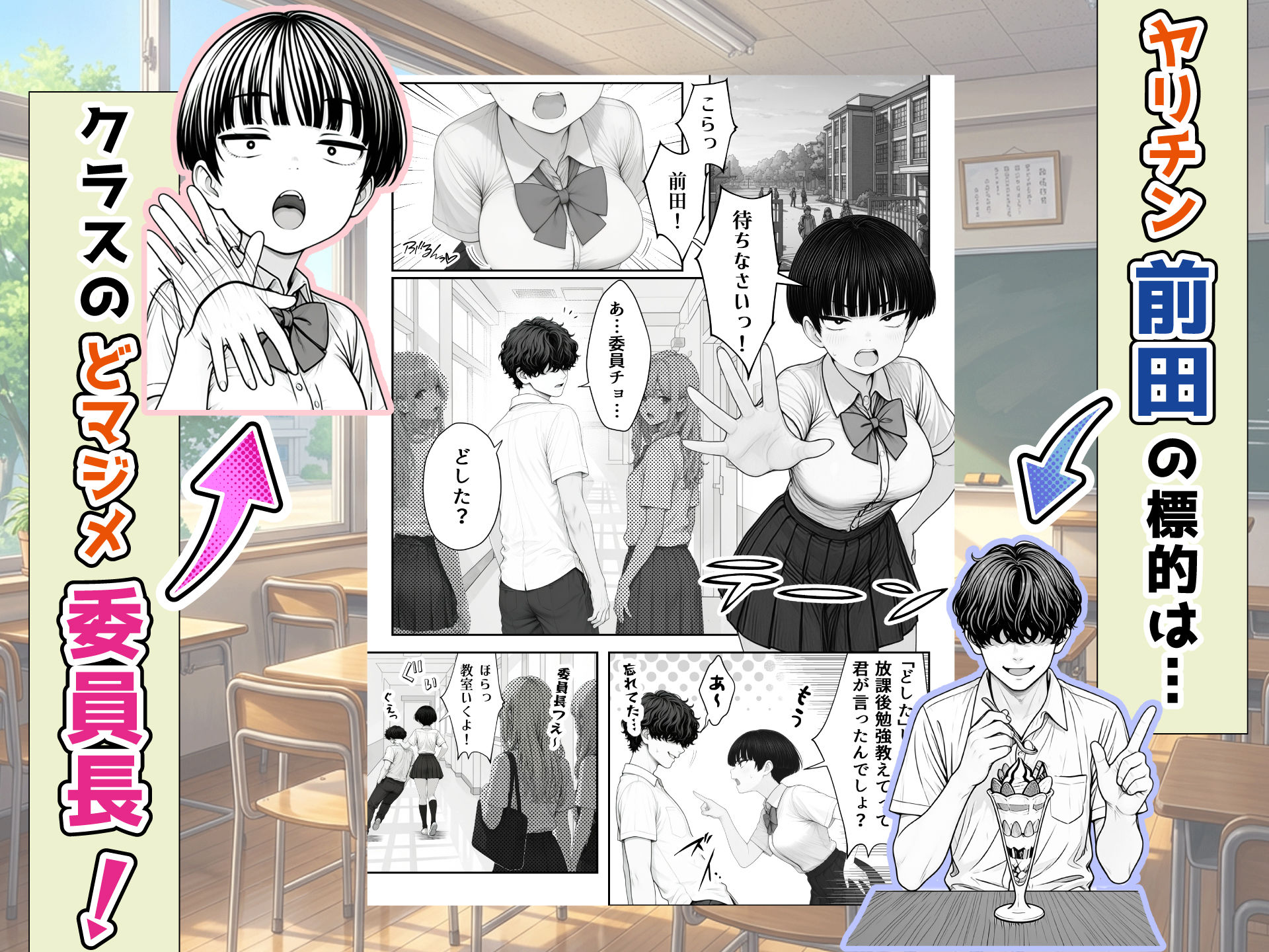 真面目でうるさい委員チョ〜の弱みを握ったヤリチンが1カ月限定恋人ごっこでHまでもっていく話-サンプル画像2