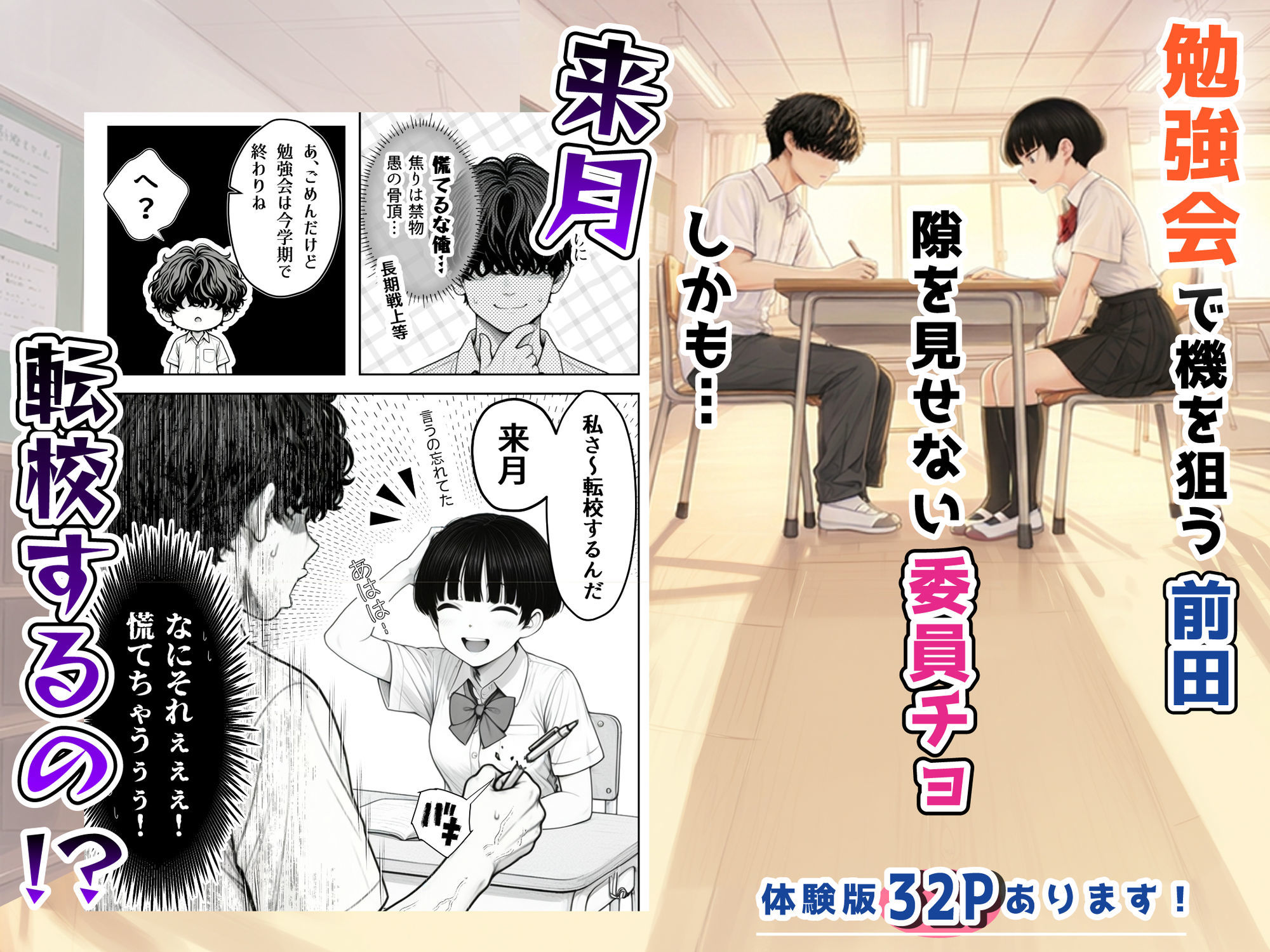 真面目でうるさい委員チョ〜の弱みを握ったヤリチンが1カ月限定恋人ごっこでHまでもっていく話-サンプル画像3