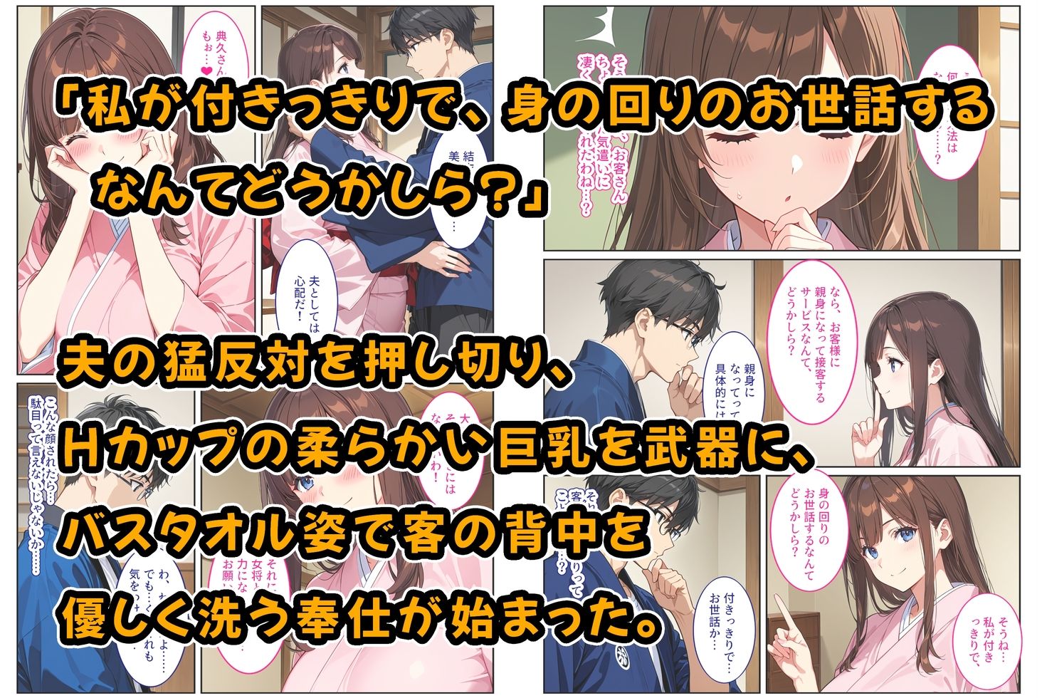 経営難の温泉旅館を守るため…爆乳人妻女将が客たちに種付けられて妊娠メス堕ち！-サンプル画像2