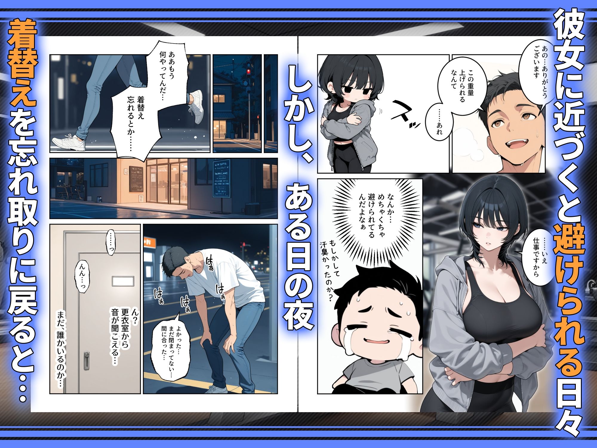 俺を嫌ってると思ってた美人トレーナーが実は体臭に興奮する汗匂いフェチだったので、筋トレ後の蒸れチンコでチン嗅ぎセックスしてあげた話-サンプル画像2