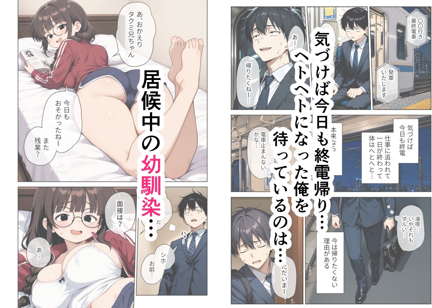 ねちっこい寸止めスロー手コキフェラと先っぽから根本まで往復するスロー騎乗位で溜まった疲れを搾りとる年下幼馴染の甘やかし搾精-サンプル画像1